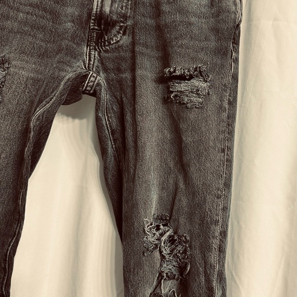 Abercrombie & Fitch Langdon Slim Fit Black Denim Rewashed Ripped Size 26W - 30L - Picture 3 of 7